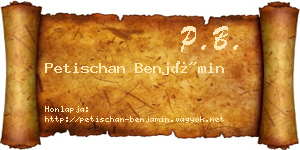 Petischan Benjámin névjegykártya